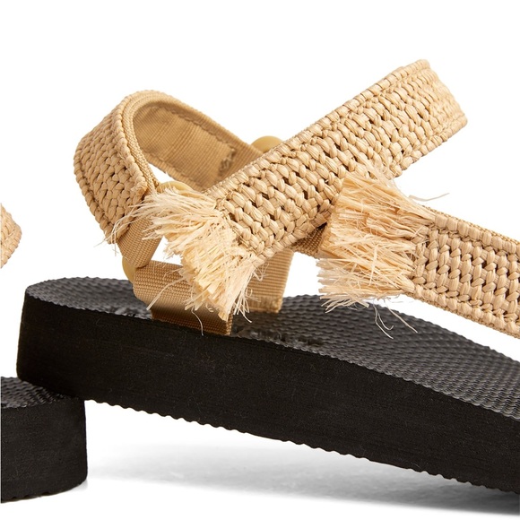 ARIZONA LOVE Trekky raffia-trimmed canvas platform sandals 7, 9 - Picture 8 of 11